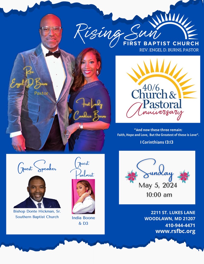 RSFBC 40/6 Church and Pastoral Anniversary flyer